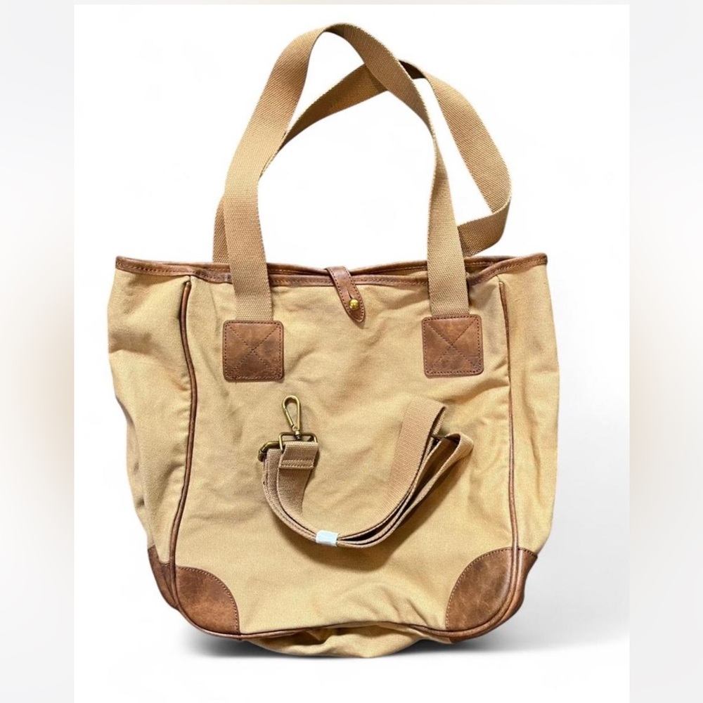 Brandy Melville Beige and Brown Tote Bag